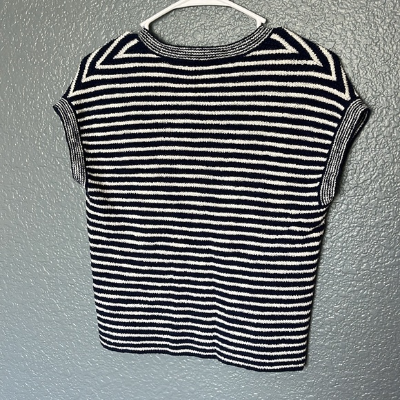 || Madewell || Sleeveless Striped Knit Shirt Navy and White Striped - Picture 5 of 11